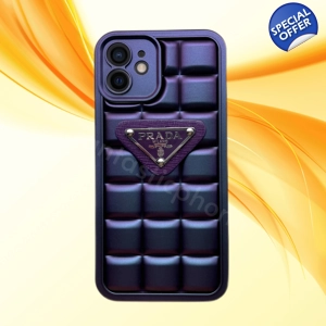 Prada Puffer Style Iphone Case Cyber Punk Puple