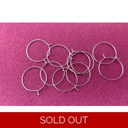 SILVER 2.5 CM WIRE HOOPS 10 pc