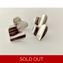 CRINKLE SILVER HEART STUD COMPONENT
