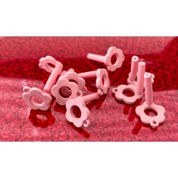 MACARON EARRING CONNECTOR, PINK , 1 PAIR