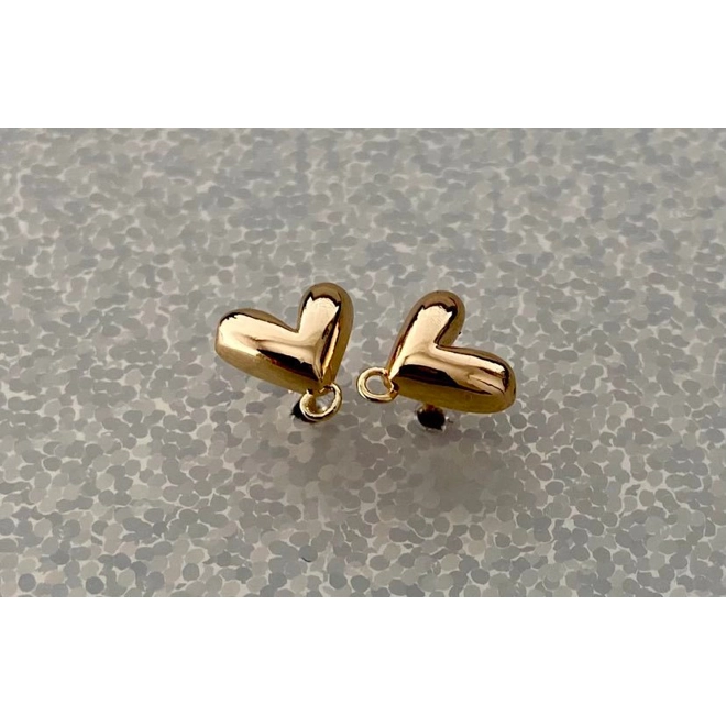 product Image for TINY CHAMPAGNE HEART STUD CONNECTOR 1 PAIR