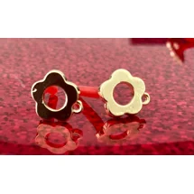 MACARON EARRING STUD CONNECTOR, GOLD, 1 PAIR