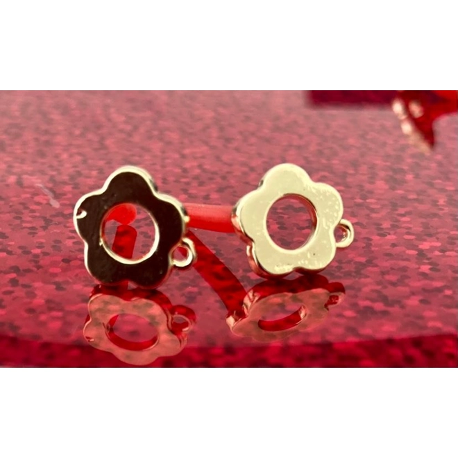 product Image for MACARON EARRING STUD CONNECTOR, GOLD, 1 PAIR