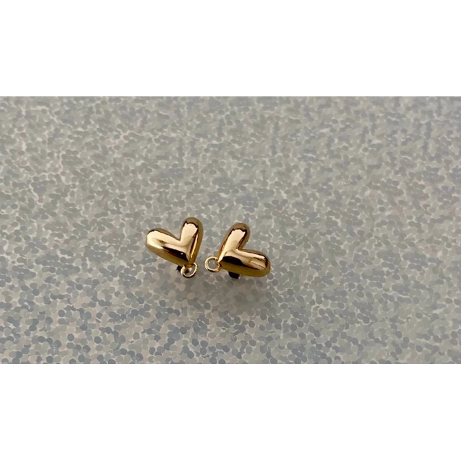 Additional Image for TINY CHAMPAGNE HEART STUD CONNECTOR 1 PAIR