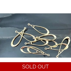 LONG GOLDEN DROP CHARM/CONNECTOR, 1 PAIR