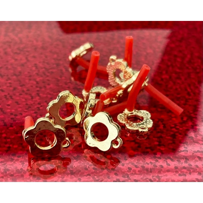 Additional Image for MACARON EARRING STUD CONNECTOR, GOLD, 1 PAIR