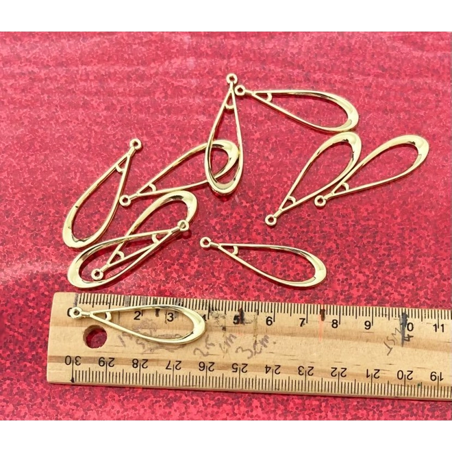 Additional Image for LONG GOLDEN DROP CHARM/CONNECTOR, 1 PAIR