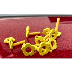 MACARON FLOWER EARRING CONNECTOR, 1 PAIR, YELLOW