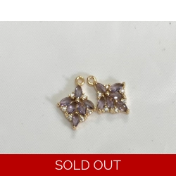 PURPLE CRYSTAL CHARM 1 PAIR