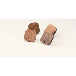 WALNUT SMALL SQUARE STUD CONNECTORS 2 PIECES