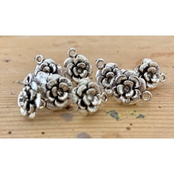 ANTIQUE FLOWER STUD ENDS PAIR