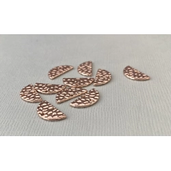 HAMMERED ROSE GOLD HALF CIRCLE CONNECTOR 2PC