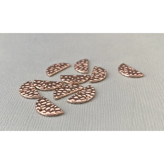 product Image for HAMMERED ROSE GOLD HALF CIRCLE CONNECTOR 2PC
