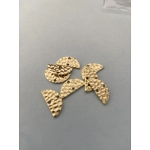 HAMMERED GOLD HALF CIRCLE CONNECTOR 2 PC