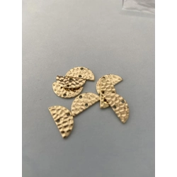 HAMMERED GOLD HALF CIRCLE CONNECTOR 2 PC