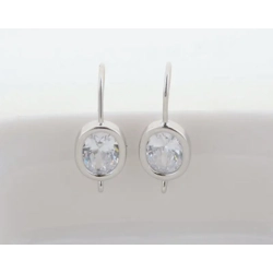 PLATINUM COLOUR CZ EARRING HOOKS 2PC