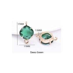 EMERAL GREEN CRYSTAL CONNECTOR 2PC