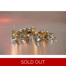 6PCE GOLD COLOUR HYPOALLERGENIC STUD CONNECTORS WITH CUBIC ZIRCONIA