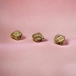 GOLD COLOUR NUGGET BEADS 2PC