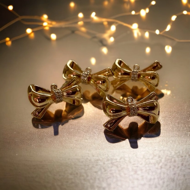 product Image for GOLD BOWS WITH CZ 2 PC