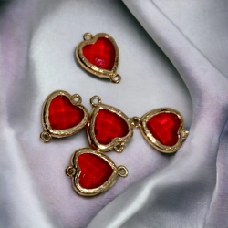 CRYSTAL HEART CONNECTORS 2 PCE