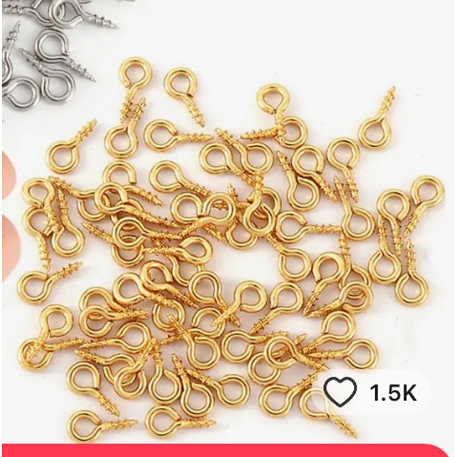Additional Image for TINY EYE SCREW PINS 10PC 4MM X 8MM