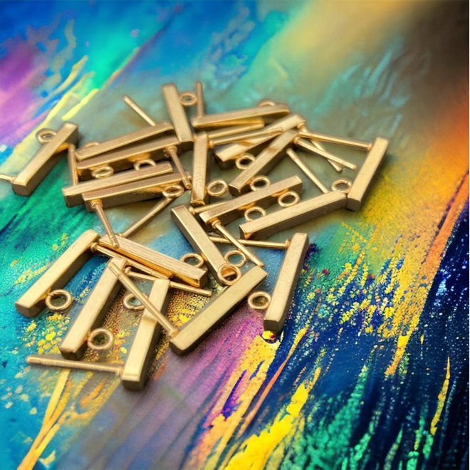 Additional Image for EARRING STUD BASE SMALL BAR 15MM.,2PCE