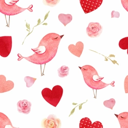 VALENTINE BIRDS AND HEARTS