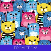WST CUTE BLUE KITTIES WATER SOLUBLE