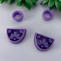 EMBOSSED HALF CIRCLE FLORAL CUTTER