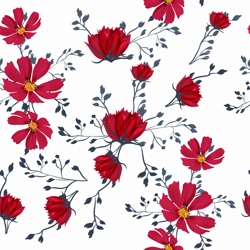 WATER SLIDE TRANSFER,RED WILD FLOWERS