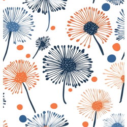 WST COLOURFUL DANDELIONS/NO BACKGROUND
