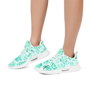 Women's Prestos Ultra Training Running Shoes with Aqua Color Flower Blossom Paintings