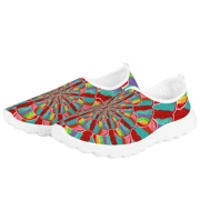 Women's Mesh Slip On Shoes with Heart Mandala Paintings
