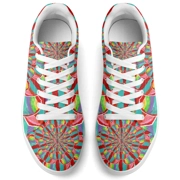 Adult Lightweight Low Top Canvas Shoes With Heart Mandala Paintings
