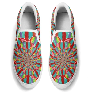 Women's Rubber Slip On Shoes with Heart Mandalas