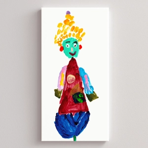 Buddha on a Blue Lotus Flower Canvas Print | Framed or Unf..