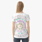 Women's White T-Shirt with Mandala Drawings
