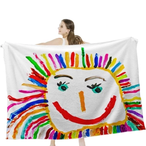 Premium Flannel Blanket (4 Sizes) with Rainbow Sun Painting