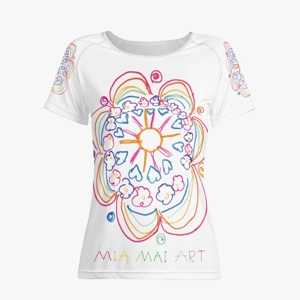 Women's White T-Shirt with Mandala Drawings