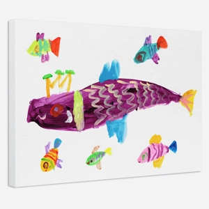 Fish Family Canvas Print | Framed or Unframed | 5 Sizes | ..