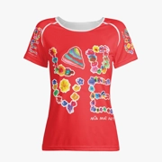 Women's Red T-Shirt with LOVE Paintings