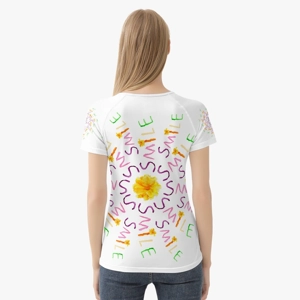 Women's White T-Shirt with SMILE Paintings