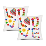 Linen Cushion Cover Set: 2 Covers with Double-Sided LOVE Paintings