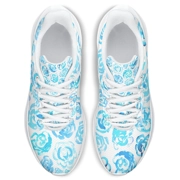 Running Shoes with Light Blue Flower Blossoms