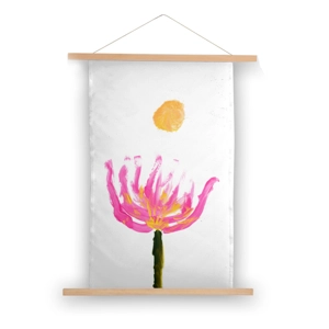 Hanging Decorative Painting Lotus Flower with a Full Moon ..