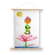 Hanging Decorative Painting Buddha on a Pink Lotus Flower (20 × 32 inches | 50cm x 80cm)
