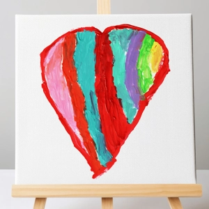 Rainbow Heart Canvas Print | Framed or Unframed | 7 Sizes ..