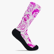 Sports Socks with Pink Flower Blossoms