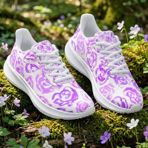 Light purple flower shoes | Art sneakers | Unisex running shoes with light purple flower blossoms. Women's & men's lightweight sports shoes.

Floral print running shoes | Floral sneakers | Boho patterned shoes | Cute trainers | Flower sneakers | Gym trainers, tennis shoes & walking shoes by Mia Mai Art